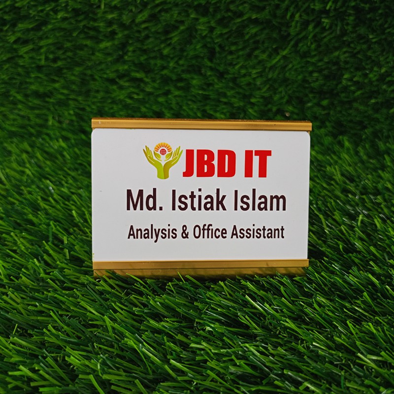 Mini table nameplate with print